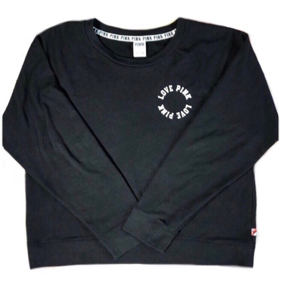 PINK Victoria's Secret Tops - PINK Victoria Secret Black Sweatshirt